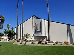 firestation with a sundial facade