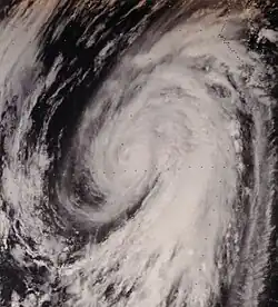 A satellite image of Hurricane Heather