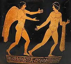 Zephyrus and Hyacinthus red-figure, 440–420 BC.