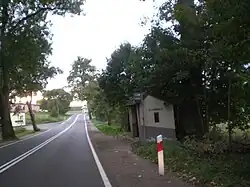A bus shelter in the village