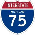 I-75 marker with Michigan above the number