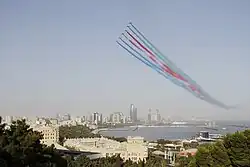 A flypast of the Azerbaijani Air Force