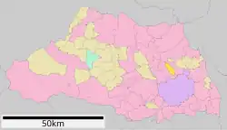 Location of Ina in Saitama Prefecture