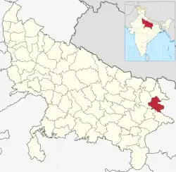Location of Deoria district in Uttar Pradesh