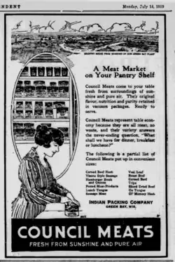 An old newspaper ad for Council Meats