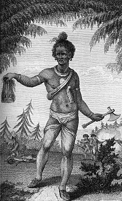 Indian Warrior with Scalp (1789), by Barlow