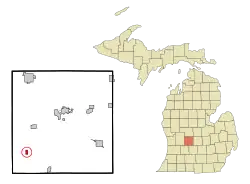 Location of Clarksville, Michigan