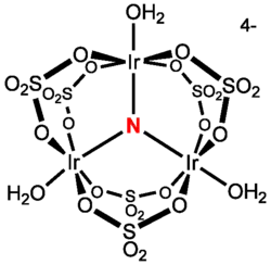 [Ir3N(SO4)6(H2O)3]4−, structurally related to basic iron acetate.
