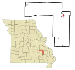 Location of Ironton, Missouri