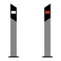 Reflexion posts (left and right) on two-way roads