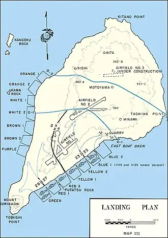 Iwo Jima landing plan map