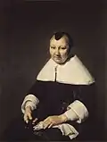 Marriage portrait of Andries' sister Agatha van Hoorn, by Jan de Bray
