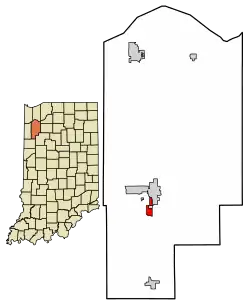 Location of Collegeville in Jasper County, Indiana