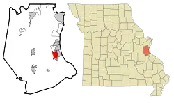 Location of Festus, Missouri