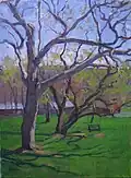 Spring Trees, 2005, oil on canvas, 48" x 36"