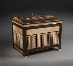 Photograph of a reconstructed wooden jewellery chest
