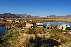 Uru people next to Lake titicaca