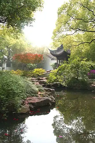 Image 56Jichang Garden in Wuxi (1506–1521), built during the Ming dynasty, is an exemplary work of South Chinese style garden. (from Chinese culture)