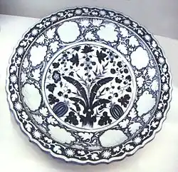 Jingdezhen blue and white plate, mid-14th century