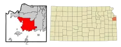 Location within Johnson County and Kansas