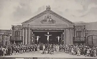 Crucifixion scene from the 1870 Passion Play