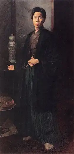 Portrait of a Japanese, depicting artist Harada Naojirō