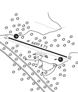 Location of Clearfield–Lawrence Airport