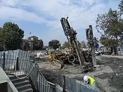 Kadıköy station during its construction.