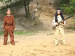 Karl-May-Spiele Bischofswerda: Winnetou and Old Shatterhand in the "blood brothers" bonding scene