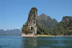 Karst formations on Cheow Lan Lake.
