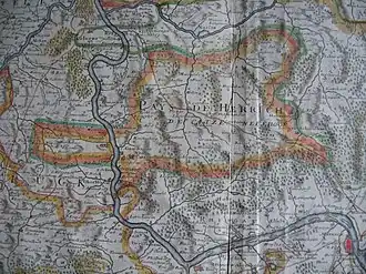 The County of Katzenelnbogen shown on an early 18th-century map
