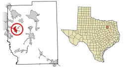 Location of Crandall in Kaufman County, Texas
