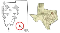 Location of Kemp in Kaufman County, Texas