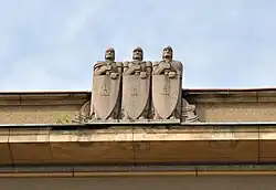 The Three Giants (Trys Milžinai) symbol in Kaunas.