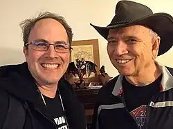 St. Andre (right) at his residence in Phoenix, Arizona, with friend Bernard Assaf (left), 2020