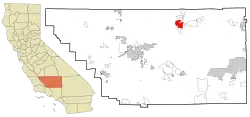Location in Kern County and the state of California