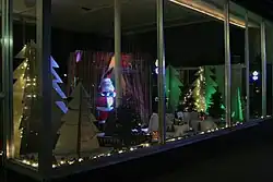 Christmas window display at the Keweenaw Storytelling Center