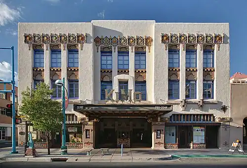 KiMo Theater's Pueblo Deco architecture in Albuquerque, New Mexico, US (1927)