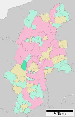 Location of Kiso Village in Nagano Prefecture
