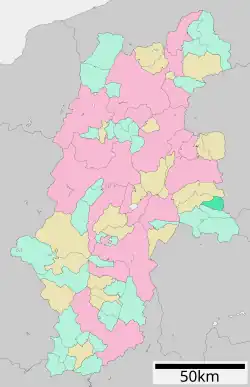 Location of Kitaaiki in Nagano Prefecture