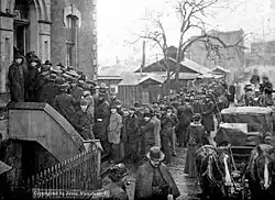 Klondikers buying miner's licences at the Custom House in Victoria, British Columbia, on February 12, 1898