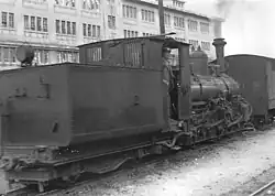 "Klose 186-007" locomotive in Dubrovnik in 1965. Locomotives of the same class operated on the Split-Sinj railway.