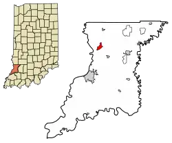 Location in Knox County, Indiana