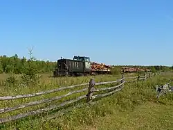 Locomotive TU7-2072 with freight train