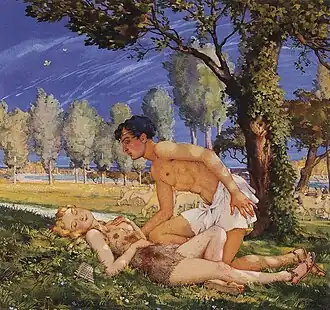Illustration for Daphnis and Chloe (Snezhkovsky as model), 1930