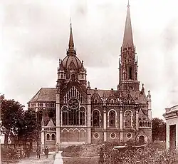 Church of St. Mary of the Perpetual Assistance in Ternopil built between 1903–08, demolished by the Soviets in 1954
