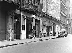 Krúdy utca in 1961, showing what was later the Dárshán udvar, then a bakery