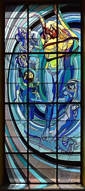 Apollo (System Copernicus), stained glass by Stanisław Wyspiański, House of the Medical Society in Kraków (1905)