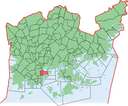 Position of Kruununhaka within Helsinki