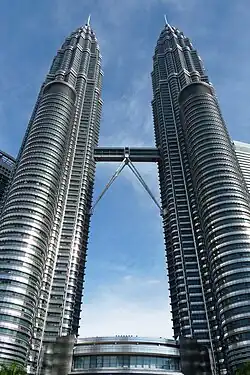 The Petronas Towers in Kuala Lumpur, Malaysia (1996)